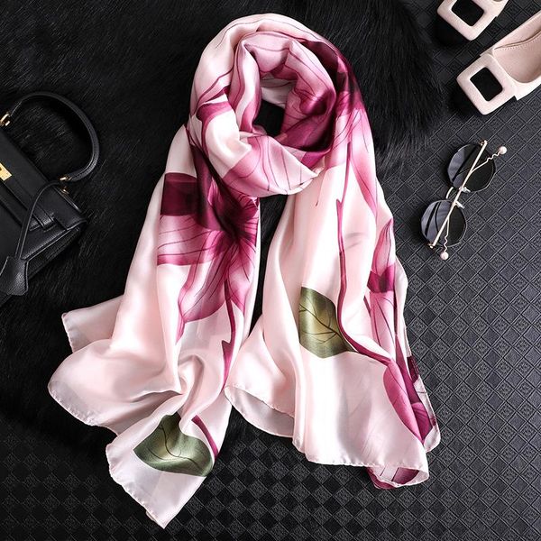 

new brand scarf silk for women elegant floral printed shawls and wraps lady travel pashmina winter scarves hijab wmtsnh, Blue;gray