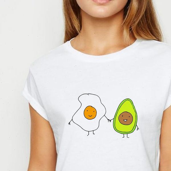

new t shirt women avocado and sun agg tshirt vogue spring summer friendly cartoon graphic white o collar t shirts