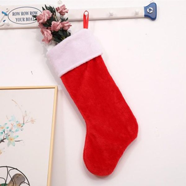

wholesale christmas short plush stocking christmas eve tree decoration candy socks children hanging bag pendant party gift1