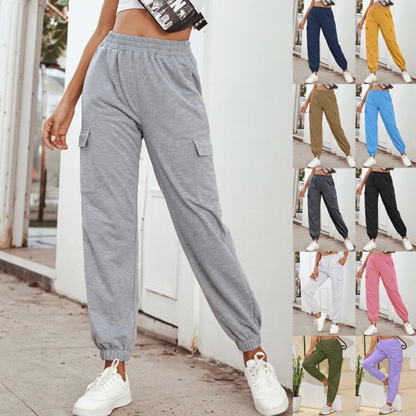 

women long pants casual stretch fabric super quality side pockets outdoor sports trousers ladies fashion leggings new 77, Black;white
