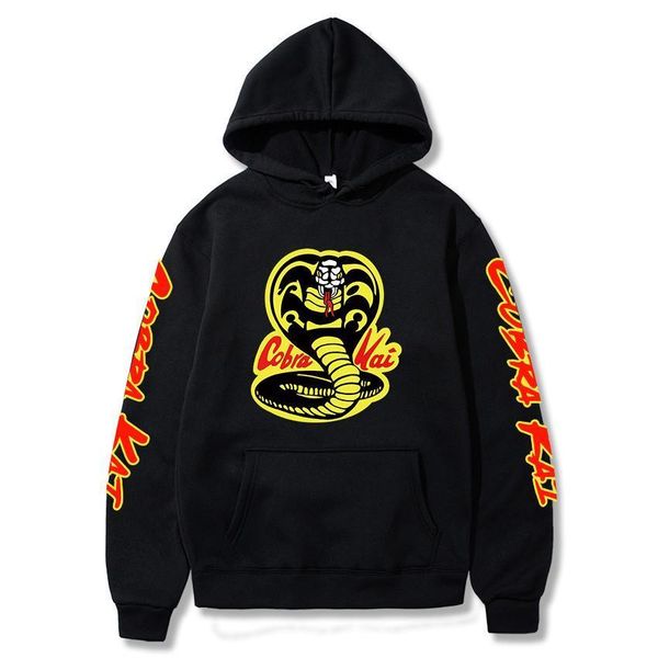 

cobra kai hoodies men women sweatshirts harajuku hooded cobra kai casual pullovers hoodie drop shipping good quality, Black