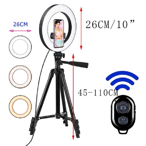 

селфи ring light фото ringlight водить bluetooth remote lamp 10 яркость режимы штатив держатель youtube tiktok видео