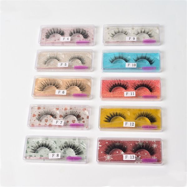 

new faux 3d mink eyelashes with brush natural fake mink lashes false eyelash make up makeup eyelash extension