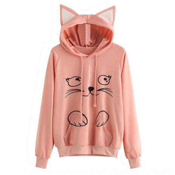 

ui4kv 2019 women's printed loose printed cat female shang zhi mei 2019 women's sweater yiselling yi nv nv loose yiselling cat swea, Black