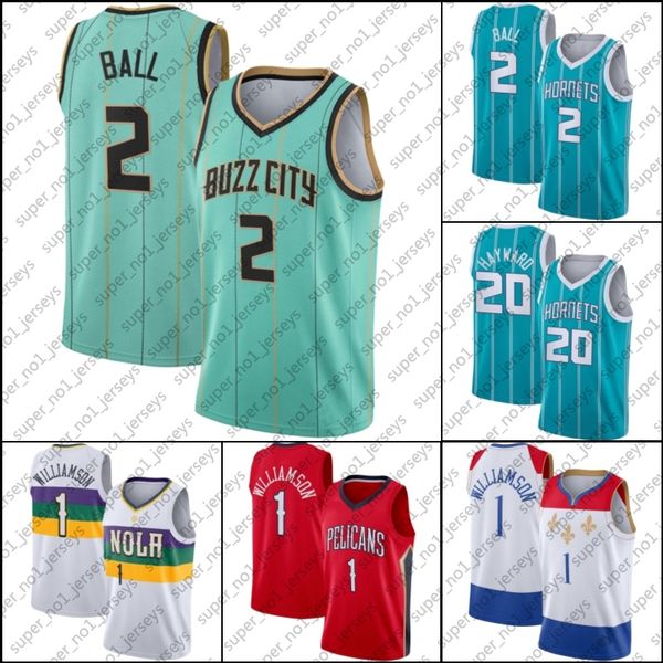 

charlotte hornets jersey lamelo lonzo ball jersey zion 1 basketball williamson jerseys new orleans pelicans jersey, Black;red
