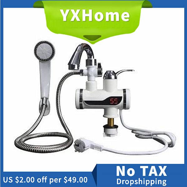 

3000w temperature display instant water tap kitchen bath electric fare heater 3 seconds fast heat shower equipment ing