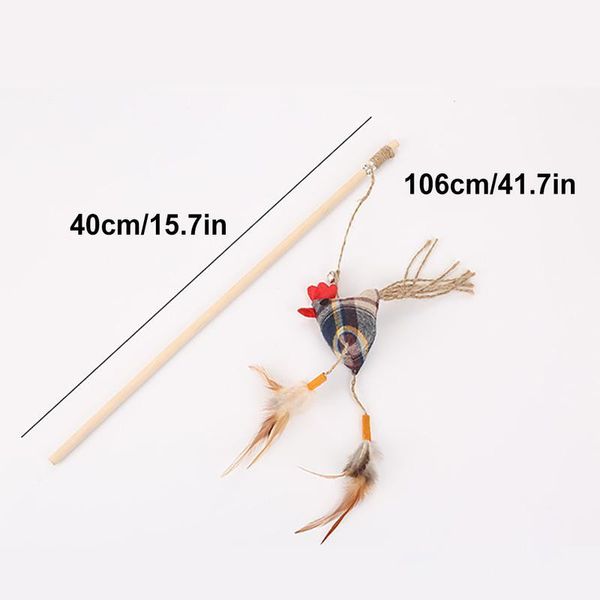

1pc teaser feather toys kitten funny colorful rod cat wand toys plastic pet cat toys interactive stick pet cat qylzer