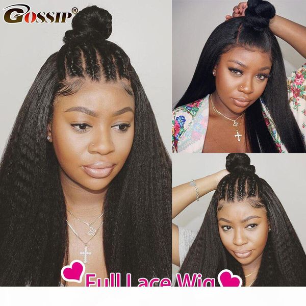 

indian human hair wig full lace human hair wigs for black women gossip hair remy kinky straight wig pre plucked black wig