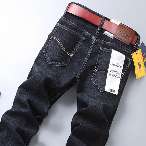 

spring and autumn 2020 and jeans straight jeans men's business elastic straight pants trend versatile men's pants 0h6pt, Blue