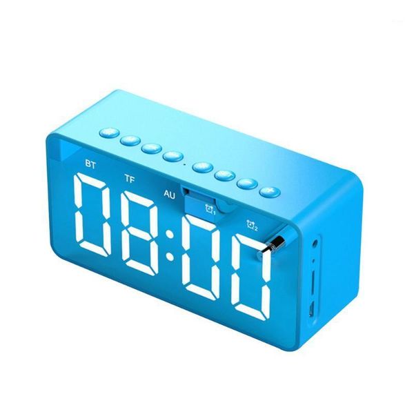 

1 pcs wireless speaker led mirror alarm clock speaker audio wireless subwoofer creative bedside1