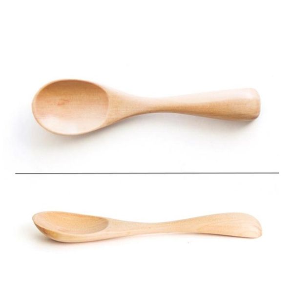 

100pcs/lot 12.5*2.5cm natural wooden spoon scoop wood tea honey coffee connt qylaoz five2010