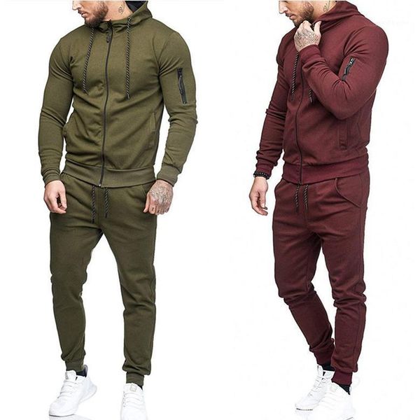 

2020 new men sports suit joggers suit hoodies jacket+pants sweatsuit two piece sets tracksuit sportswear man gym clothing -3xl1, Gray