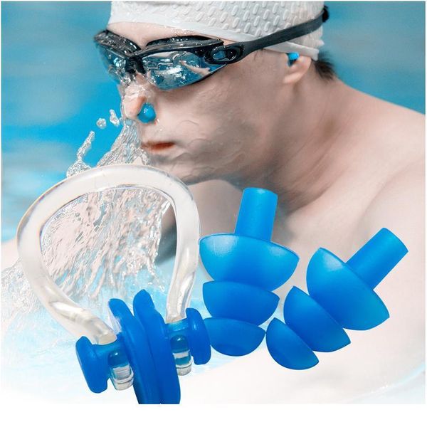 

3pcs nose clip earplugs waterproof swimming nose clip soft sile ear plugs set surf diving swimming pool acc bbykpc