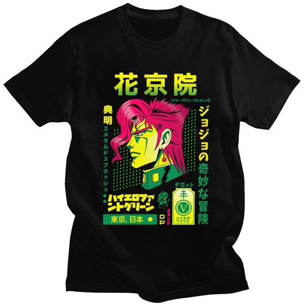 

sport fashion jojo bizarre adventure t shirt men o-neck short-sleeve noriaki kakyoin t-shirt japan anime manga graphic tee cotton