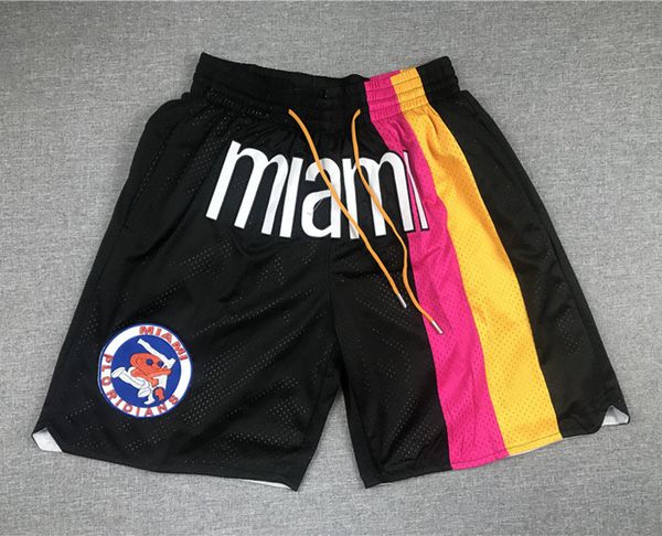 

майами высокая температура мужчины mitchell ness лиственные классический just don брюки reload swingman баскетбол шорты радуга, Black;red