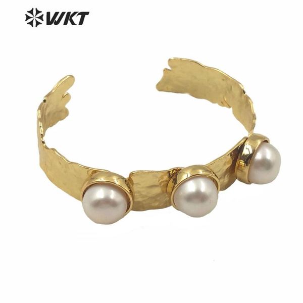 

bangle mpb018 wkt natural women freshwater pearl in gold eletroplated charm jewelry for gift, Black