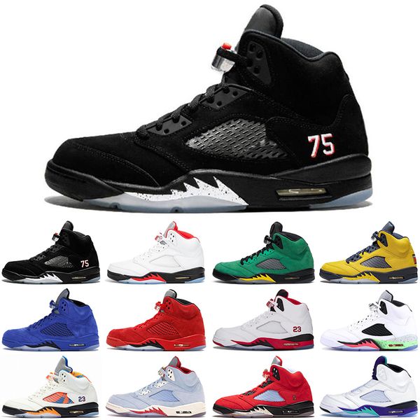 

wholesale jumpman 5 5s men basketball shoes fire red michigan black white pro star white cement mens trainers sports sneakers size 7-13