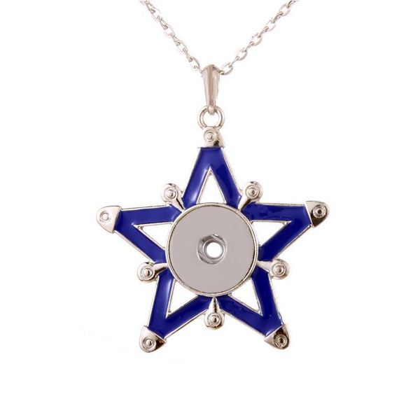 

boom life snap jewelry crystal star snap button necklace for women fit 18mm 20mm snap buttons jewelry snaps n bbyecx, Silver