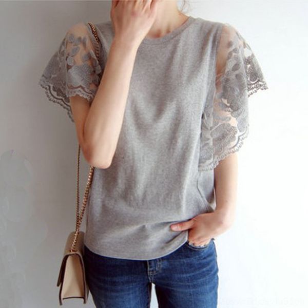 

8rium сплошного цвета короткого рукав пальто футболка верхней прямые 2020 лето нового темперамента женщины v-образный вырез трубка топ летаю, White