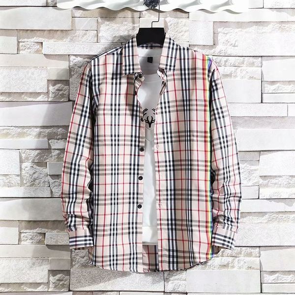 

осень новой длинный рукав клетчатая рубашка для мужчин корейских сыпучих дюймов одежды студент тенденции прохладно случайных рубашки lwihb, Blue