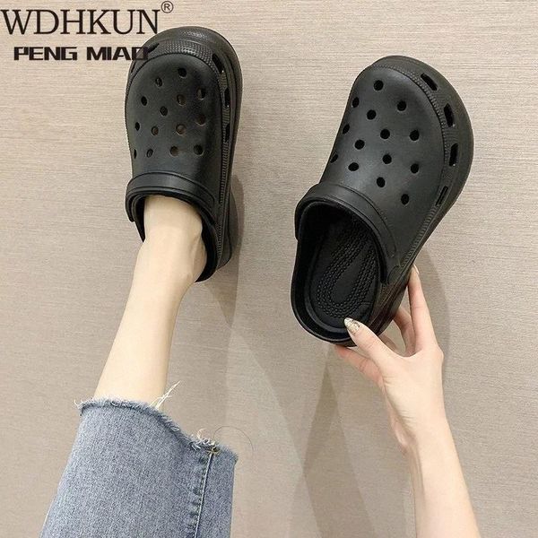 

2021 sandals clogs for women 2021 trend summer shoes womens platform garden shoes increase outdoor croks beach slippers tongs #9f8i, Black