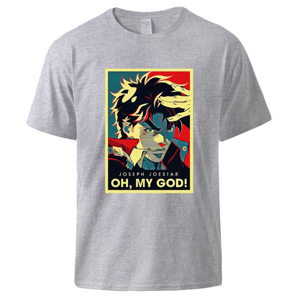

oh my god print mens summer jojo bizarre adventure japan anime tee male casual swear streetwear hooded sweatshirt hoodie men t shirt