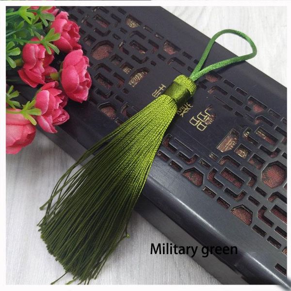 

5pcs lot 12cm silk tassel brush fringe bookmark tassel satin phone tassels for crafts jewelry diy sewing curtains garment decor h jllszu