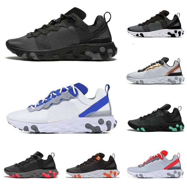 

react element 55 men women shoes triple black white green orange royal red mens trainers sports sneakers ing