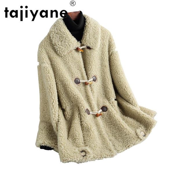 

tajiyane coats and jackets women real fur coat woman 100% wool jacket womne's clothing clothes abrigo mujer tn1233, Black