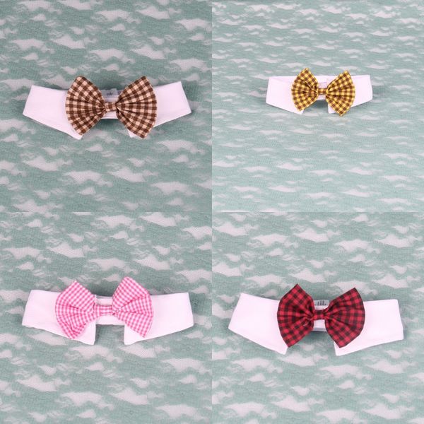 

lovely bow tie lattice easy to clean fake ties pet dog sticker necklace jewelry clothes fashion accessories choker 4gya k2