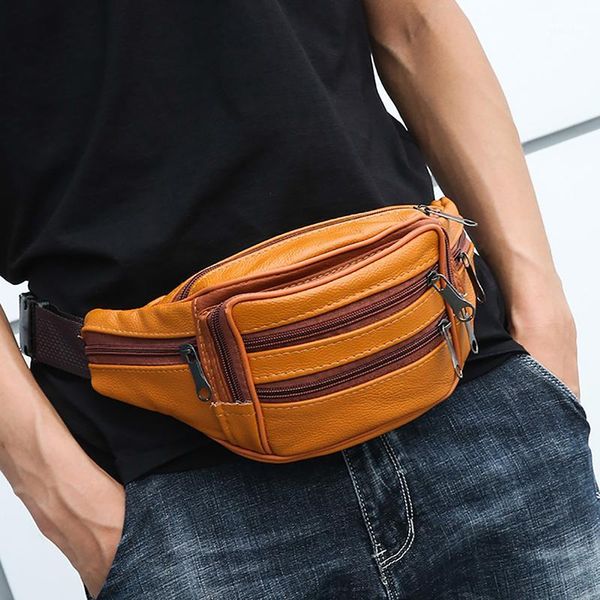 

waist bags lkeep fashion men genuine leather packs organizer travel pack necessity belt mobile phone bag1
