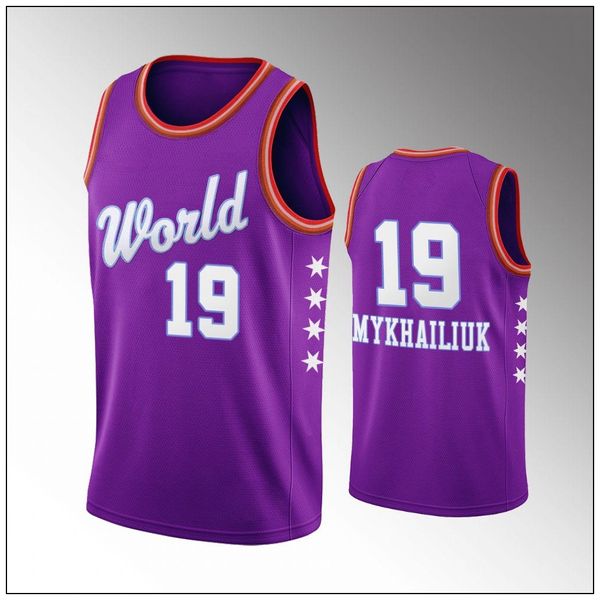 

world team detroit pistons men's svi mykhailiuk 2020 rising star nba purple jersey, Black