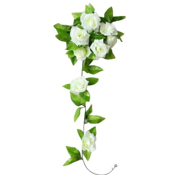 

9 heads rose artificial rose flower rattan green leaf vine garland home wedding decor 2my24