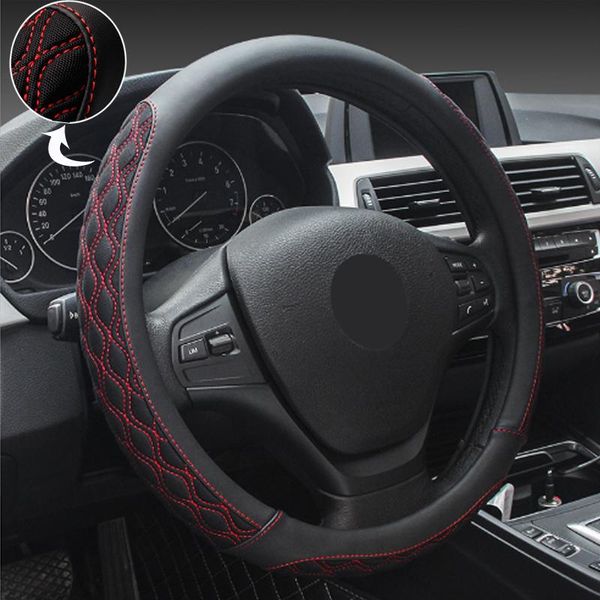 

рулевое колесо автомобиля крышка из мягкой кожи и ice шелковый руль защитные pad 38см 37см черный синий красный автоаксессуары