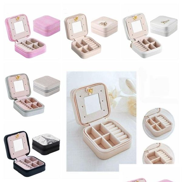 

portable small travel jewelry organizer travel jewelry box pu leather earring ring necklace accessories holder storage boxes with c2vzr