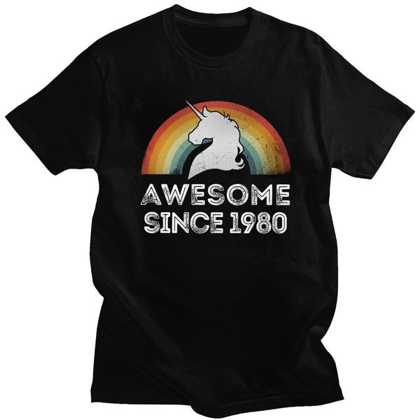 

cool male vintage awesome since 1980 tshirt short sleeve crewneck 40th birthday 40 years old s sport hooded sweatshirt hoodie men t shirt