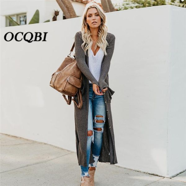 

fall fashion 2020 elegant button long cardigan coat vintage knitting women sweater cardigan1, White