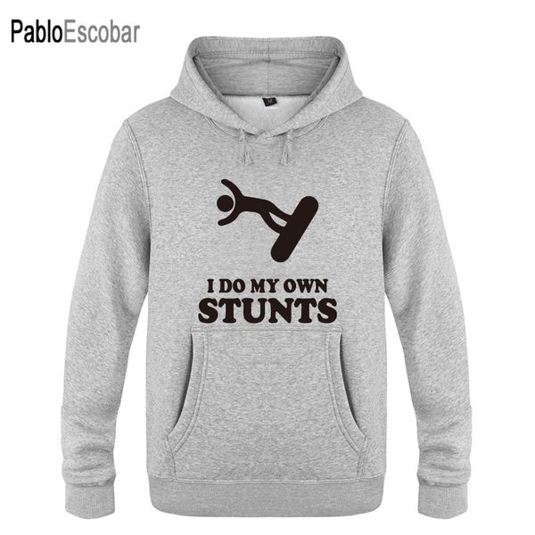 

i do my own stunts stuntman falling off snowboard s men men's pullover fleece hooded swea hoodie designers t shirts sweatshirt