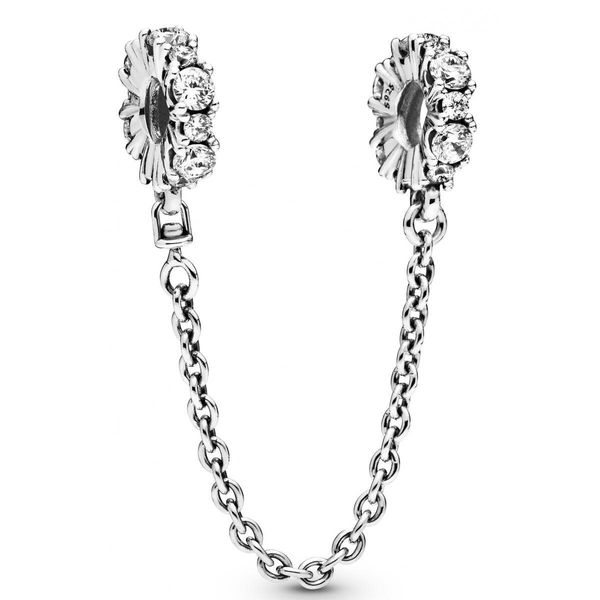 

factory wholesale 925 sterling silver sparkle safety chain charm fits european style jewelry bead bracelets