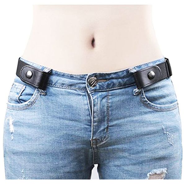 

women/men bulge hassle adjustable belts for jean pants dresses no buckle stretch elastic invisible waist belt, Black;brown