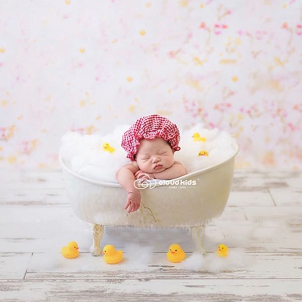 

newborn baby pgraphy white bathtub basket props baby p shoot bubble bath yellow duck props infant fotografia accessories 1028