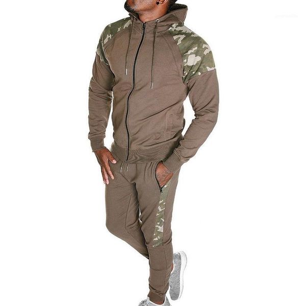 

uefezo mens tracksuit set two piece tracksuit men sports wear colorblock camo print jogging suit autumn winter men gym outfits1, Gray