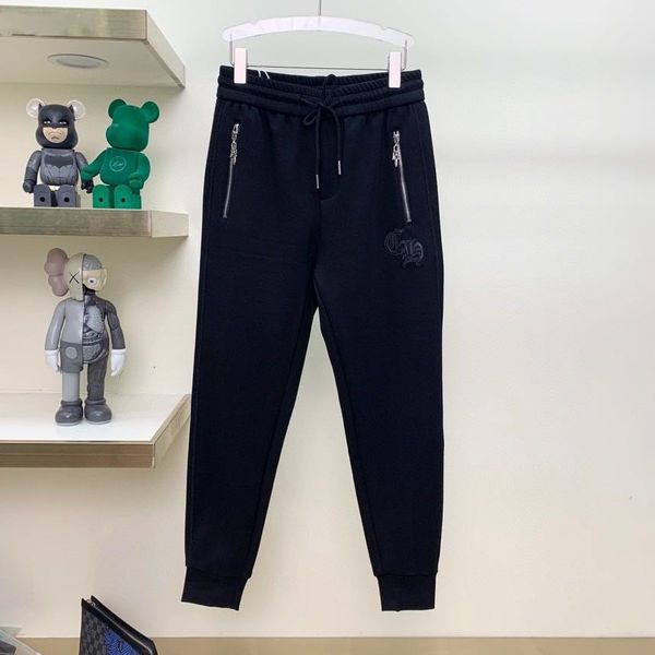 

new ch cross leather casual sports pants for men and women, Black