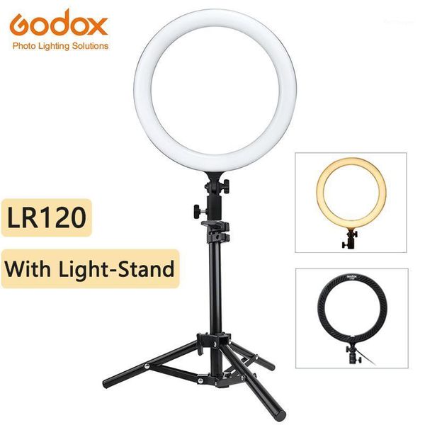 

flash heads godox lr120 led ring light with light-stand pography bi-color 3000k-6000k lamps for video youtube ringlight makeup light1