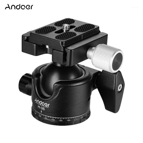 

andoer panorama tripod ball head ballhead mount adapter u-groove low gravity center design with carry bag ball head1