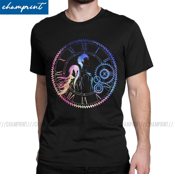 

men's steins gate loving amazing okabe kurisu anime round neck clothing new arrival sport hooded sweatshirt hoodie men t shirt