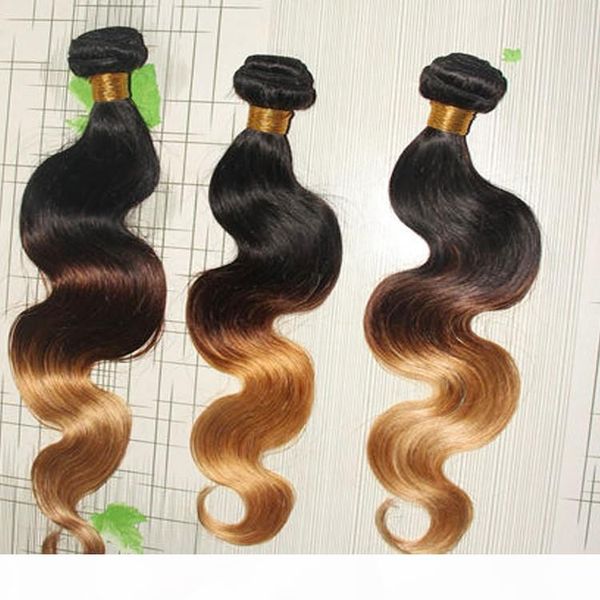 

высокое качество 6а необработанные double уток наращивание волос 10-30 inchs двухцветное цвет объемная волна выдвижения волос 100% человечес, Black