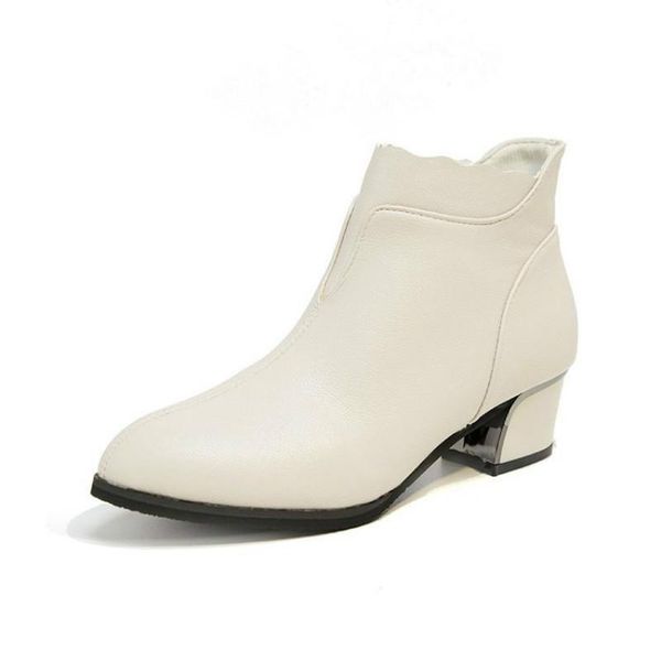 

2021 women boots winter luxury brands black retro woman ankle boots ladies shoes white pu leather boot female shoe botines mujer