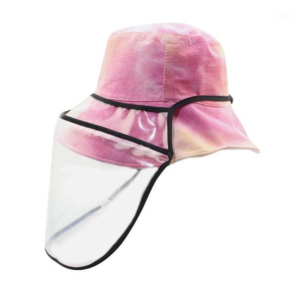 

wide brim hats anti-spitting hat dustproof cover cap adults tie-dye rainbow multicolor print bucket casquette mondkapjes kapelusz1, Blue;gray