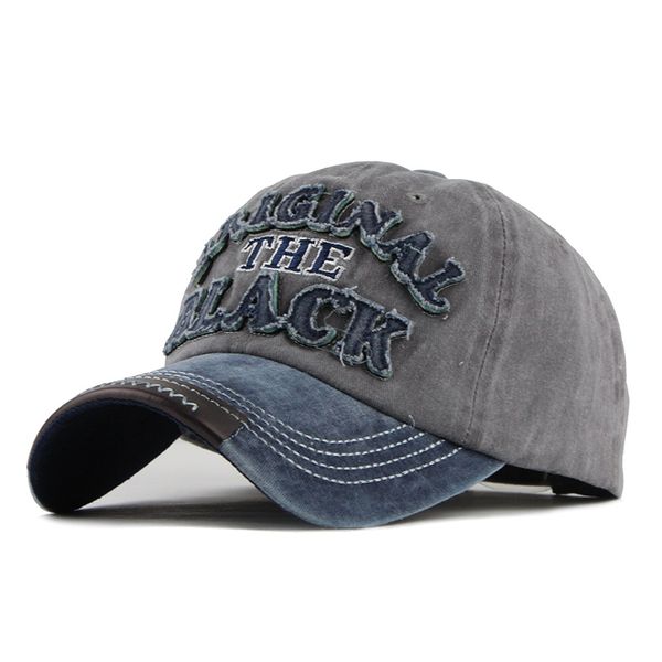 

flb] retro washed baseball cap fitted cap snapback hat for men bone women gorras casual casquette letter black cap f122 201027, Blue;gray